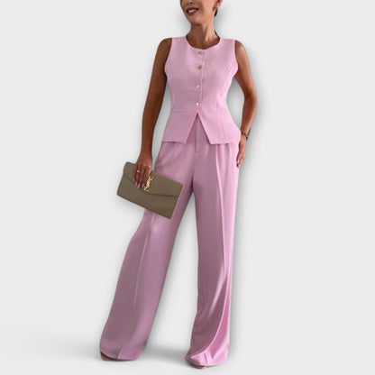Wilhelmina - Chic Sleeveless Top and Pants Ensemble - Luna Hampton