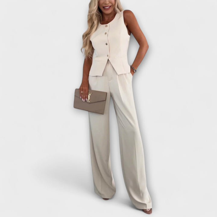 Wilhelmina - Chic Sleeveless Top and Pants Ensemble - Luna Hampton