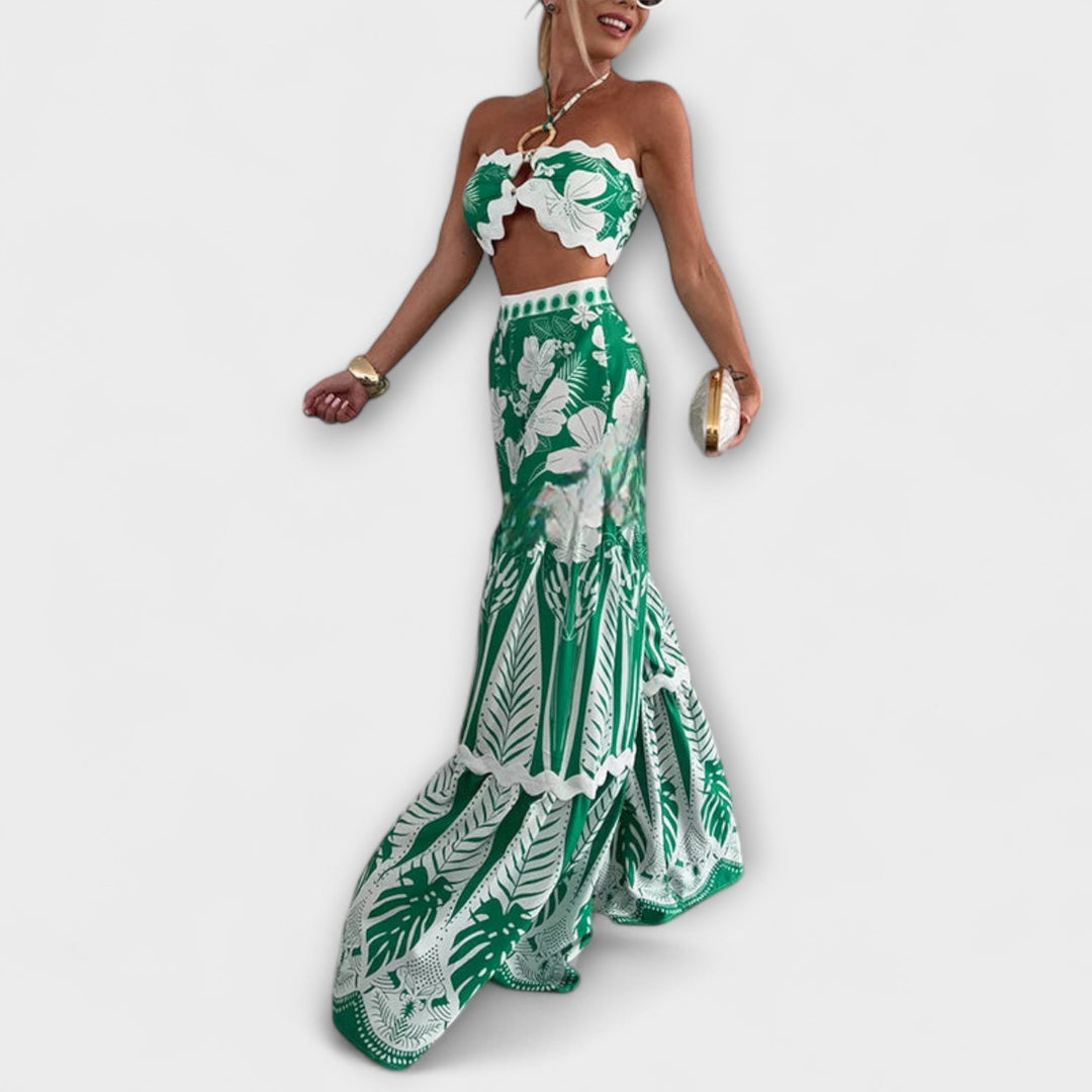 Zella - Cassie Ric Rac Trim Halter Ring Set - Luna Hampton