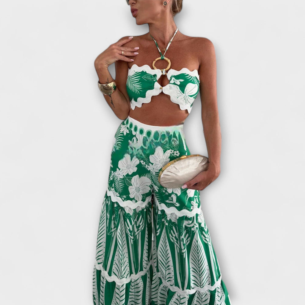 Zella - Cassie Ric Rac Trim Halter Ring Set - Luna Hampton